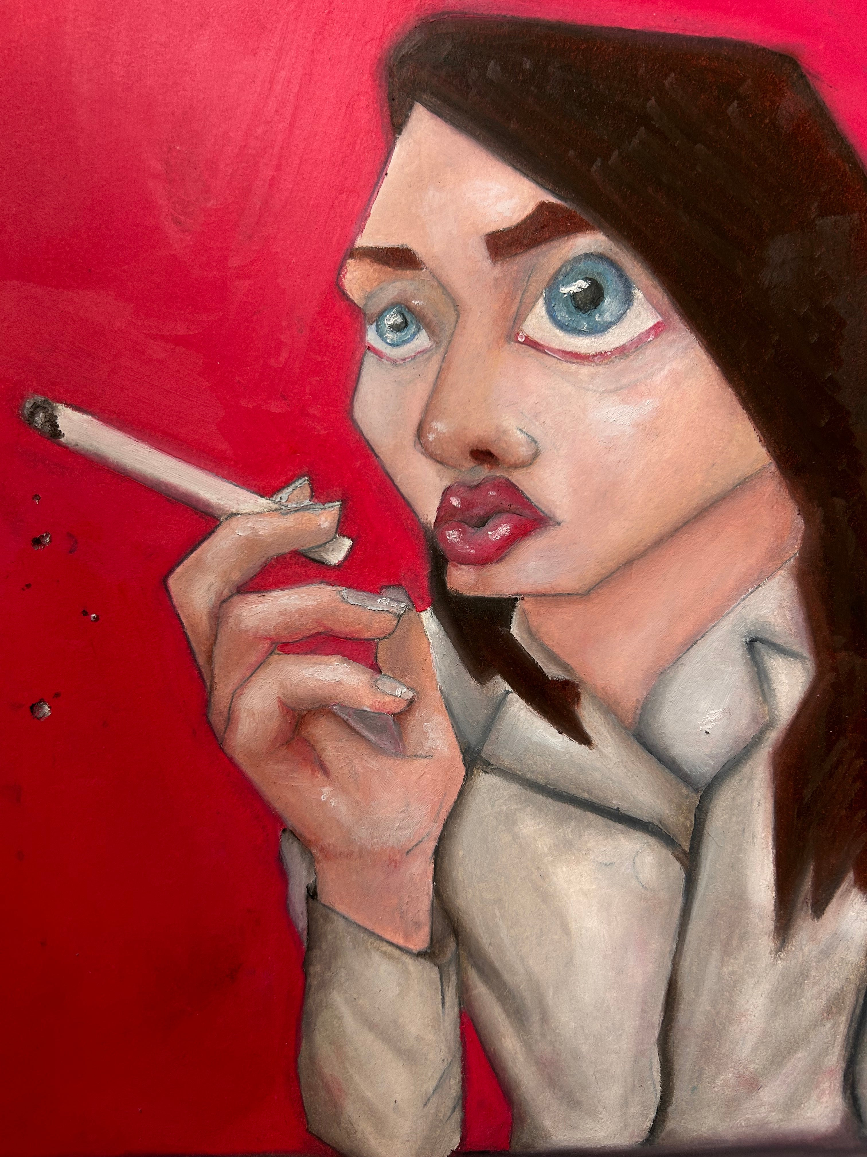 cigarette smoker (ORIGINAL ART)