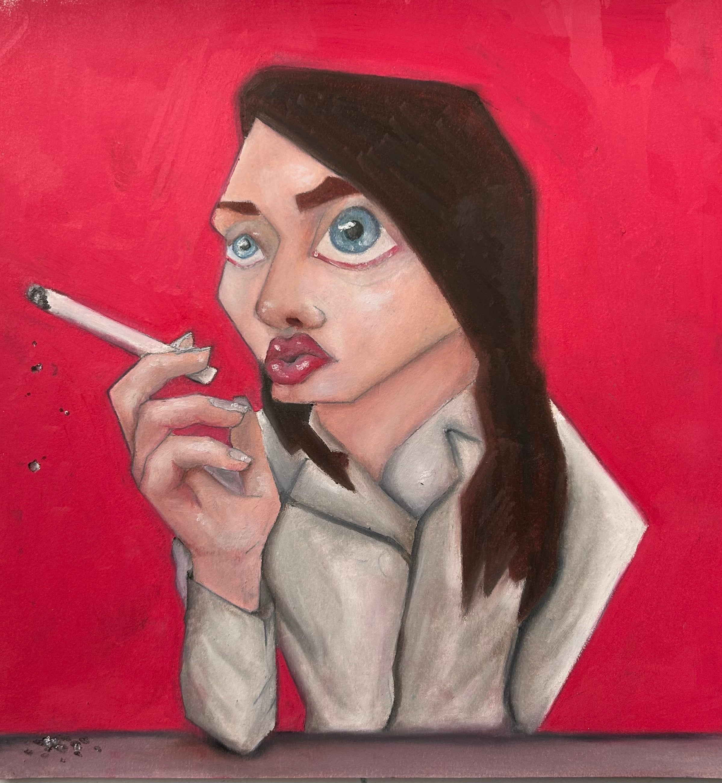 cigarette smoker (ORIGINAL ART)